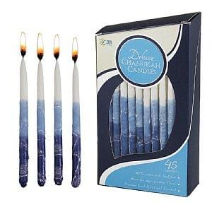 Deluxe Hanukkah Candles Blue elegance - Box of 45 