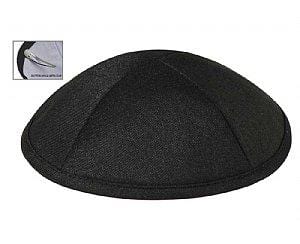 Deluxe Linen Kippot with Optional Imprint - Black 