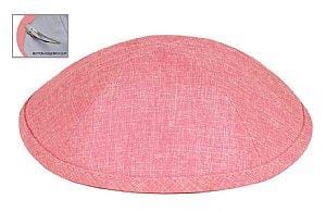 Deluxe Linen Kippot with Optional Imprint - Pink 