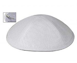 Deluxe Linen Kippot with Optional Imprint - White 