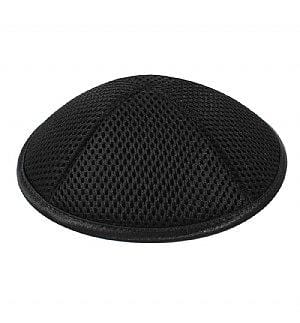 Deluxe Mesh Kippot with Optional Personalization - Black 