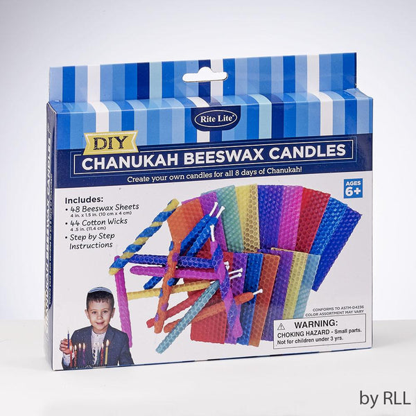 Design Your Own Chanukah Beeswax Candles,44 Candls Color Box Chanukah 