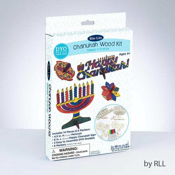 Diy Chanukah Wood Kit, Makes 4, Incl. Markers, Color Box Chanukah 