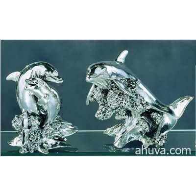 Dolphins Miniature Figurine Silver 155 mm 