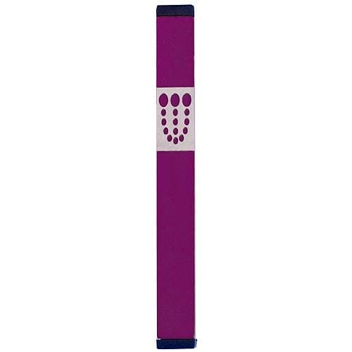 DOTS SHIN MEZUZAH - LARGE Mezuzah Purple - MZ-171 