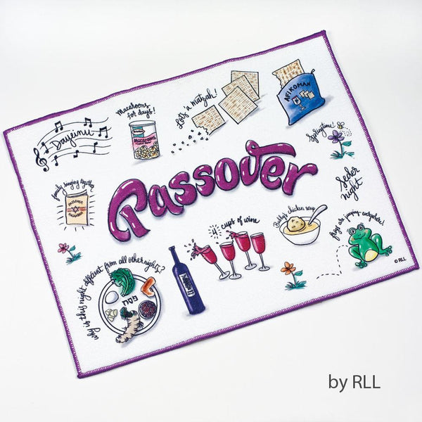 Drying Mat, "passover Potpourri", 15" X 19", Tag PASSOVER, Pesach 