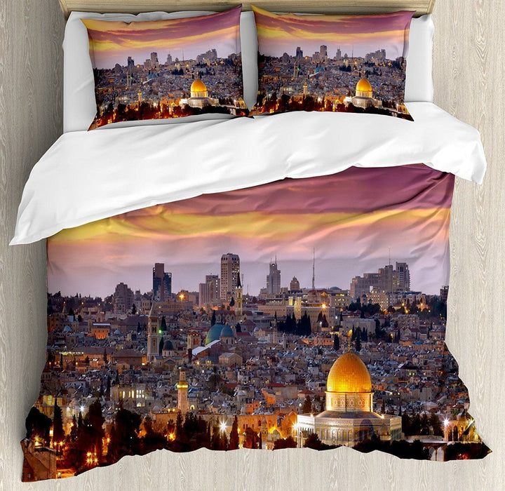 Duvet Cover Set , Ancient Old City Jerusalem 