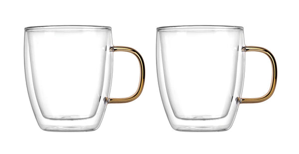 Dxwall Coffee Mug Pair Gold DxWALL COFFEE MUG PAIR GOLD 