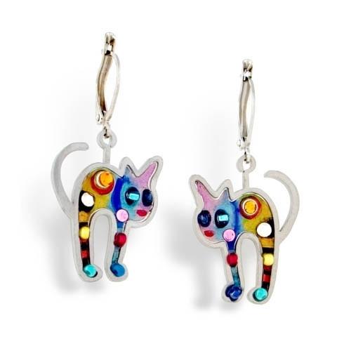 Earrings - Artistic Colorful Cats 
