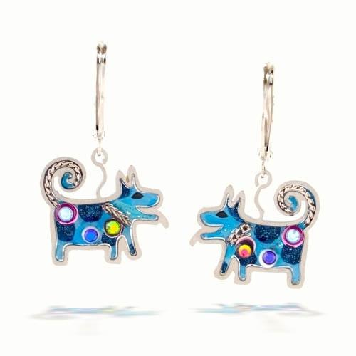 Earrings - Artistic Colorful Dogs 