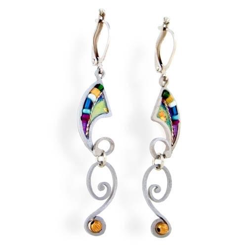 Earrings - Artistic Colorful Shofars 