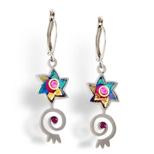 Earrings - Artistic Colorful Stars 