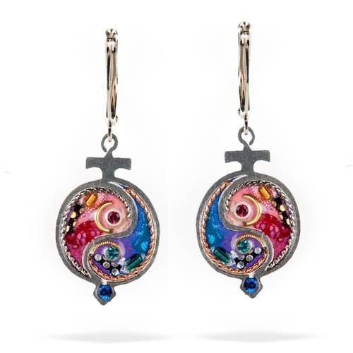 Earrings - Artistic Colorful Swirls 