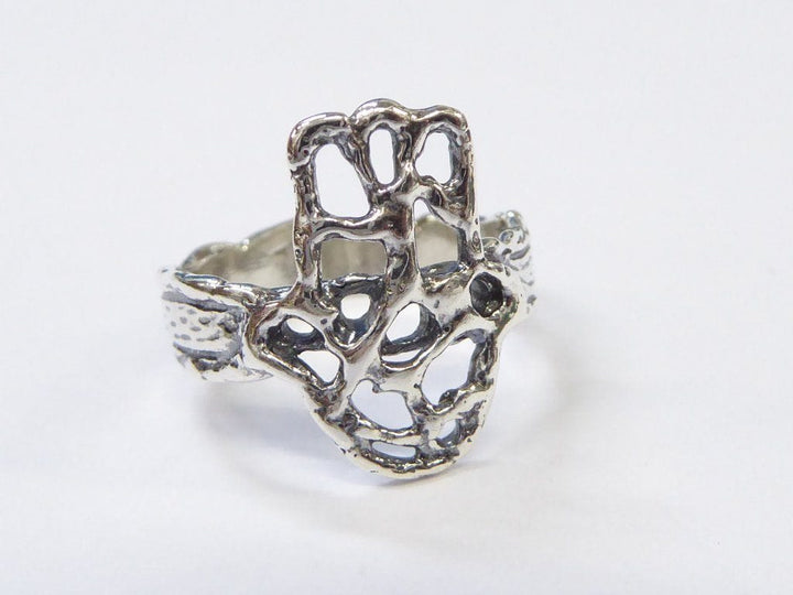 Eclectic Silver Hamsa Ring 