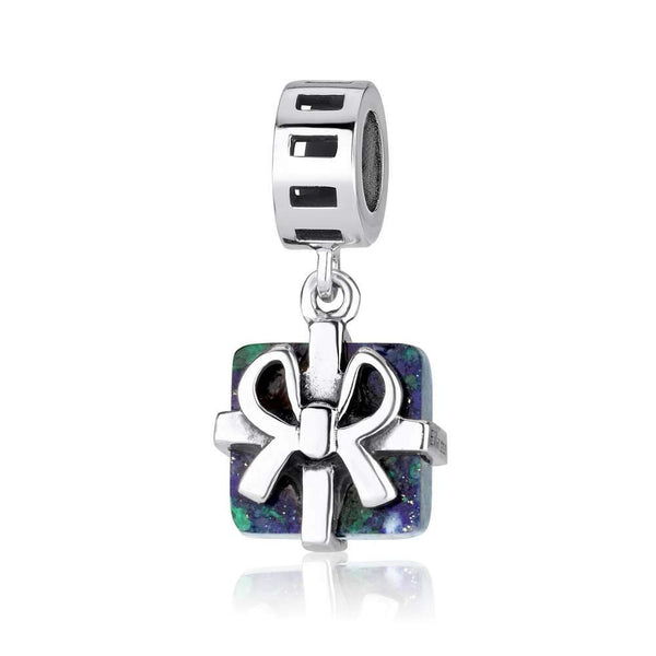 Eilat Stone Square Shaped Pendant Charm Sterling Silver Classy Jewelry Holy Land Jewish Jewelry 