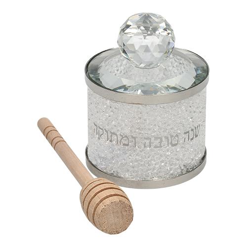 Elegant Crystal Honey Dish8 Cm- With Stones 1314 