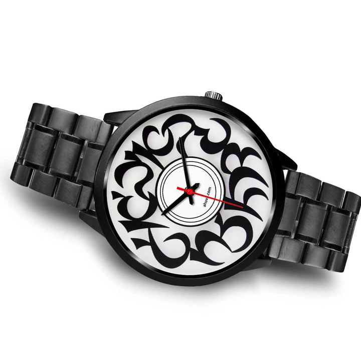 Elegant Hebrew Letters Watch Black Black Watch 