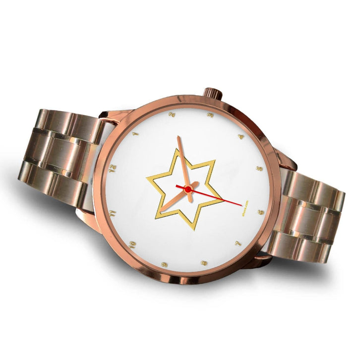 Elegant Star of David Watch Rose Gold Watch 