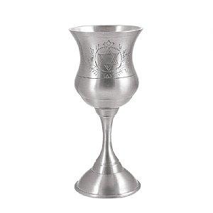 Elegant Tall Kiddush Cup with Star of David 