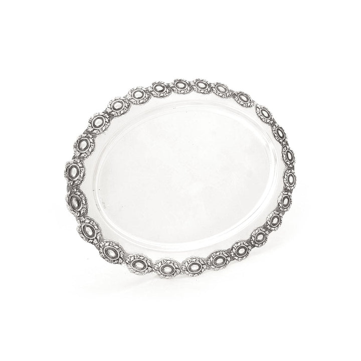 Elliptic plate with circular design Kiddush Plates 