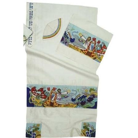 Embroidered Art Tallit Noah And Ark 