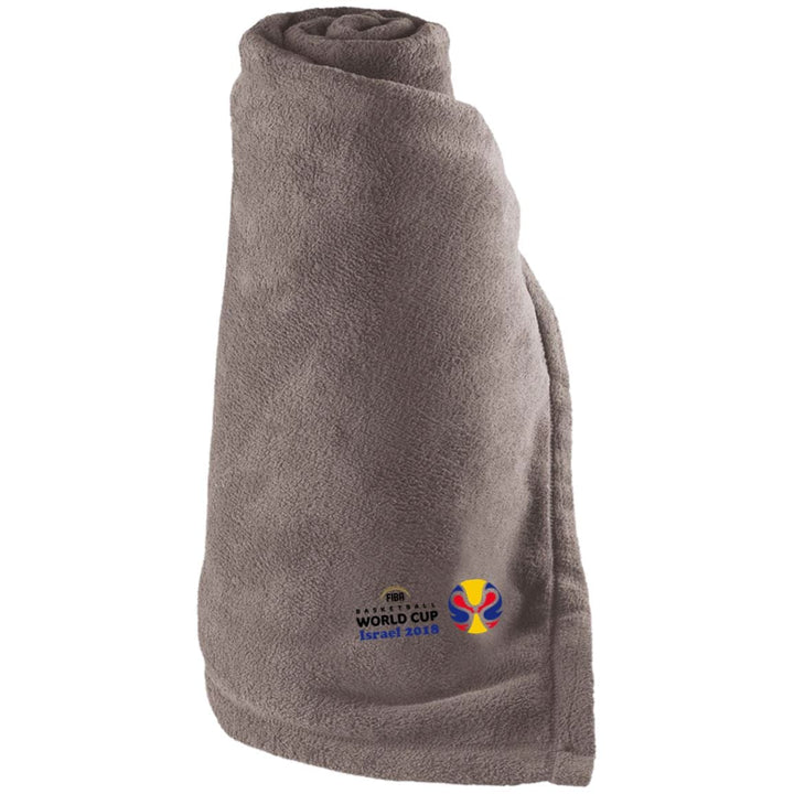 Embroidered FIBA World Cup Large Fleece Blanket Blankets Oxford Grey One Size 