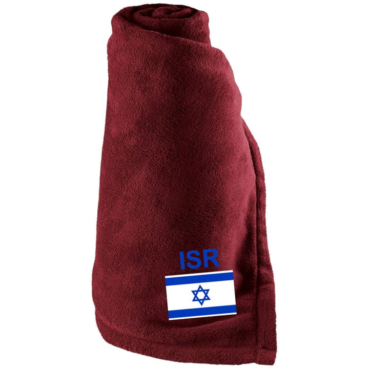 Embroidered Israel Sport Team Large Fleece Blanket Blankets Maroon One Size 
