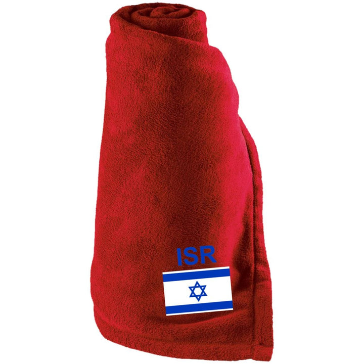 Embroidered Israel Sport Team Large Fleece Blanket Blankets Scarlet One Size 