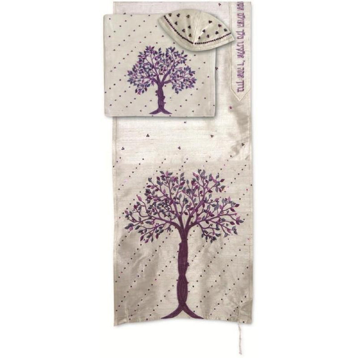Embroidered Tree Of Life Tallit In Colors 