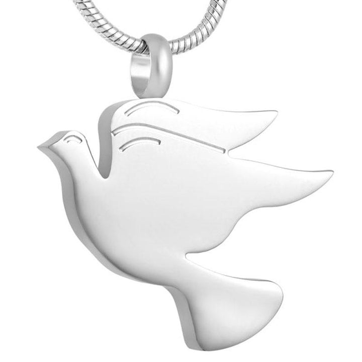 Engravable Name Date Peace Dove Pendant Necklace Opens Up necklace 
