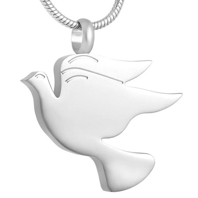 Engravable Name Date Peace Dove Pendant Necklace Opens Up necklace Silver Necklace Box Funnel 