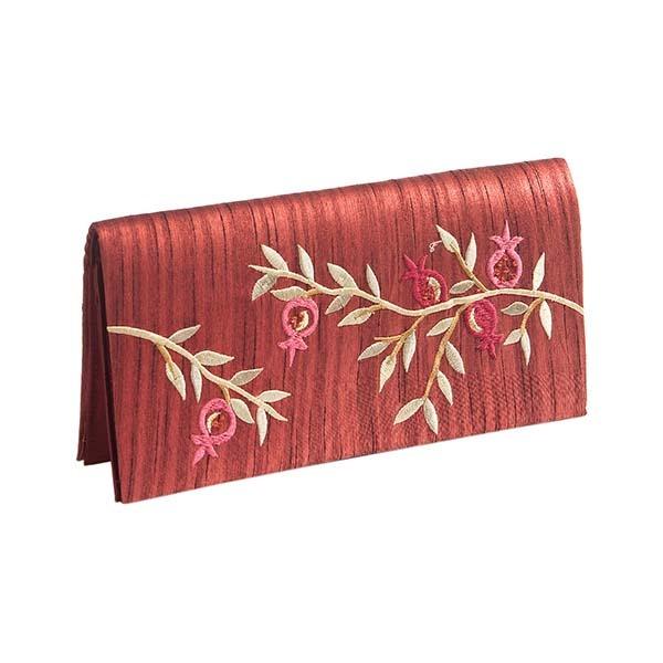Evening Bag + Embroidery maroon 