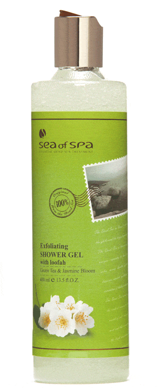 Exfoliating Dead Sea Shower Gel With Loufah Seeds, Various Scents By Sea Of Spa 