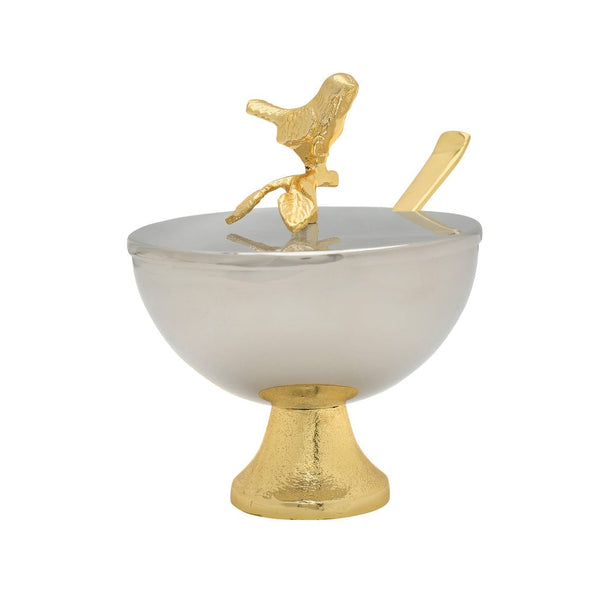 Bird Bowl On Base W/ Lid/spoon-0