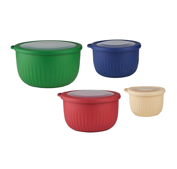 4 Deep Fluted Bowls/lids-0