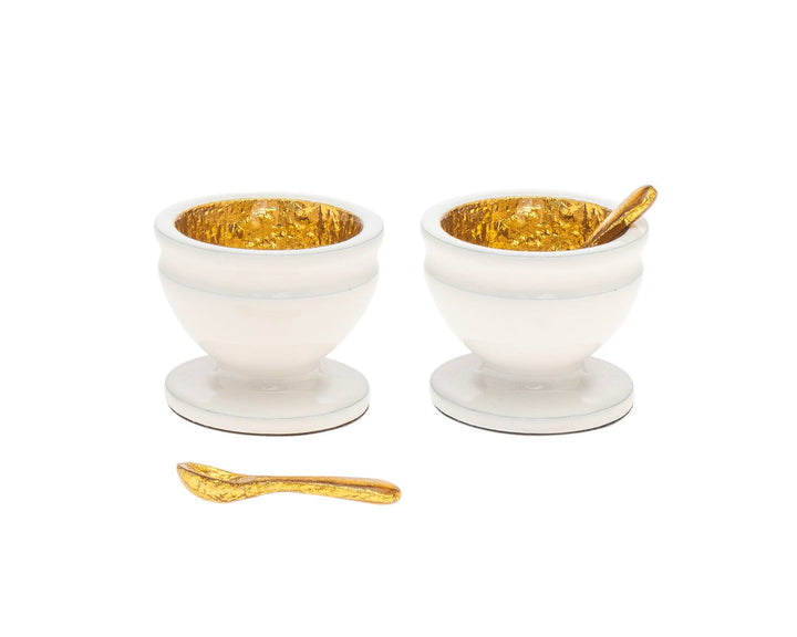 S/2 Gold/white Spice Bowl /spo-0