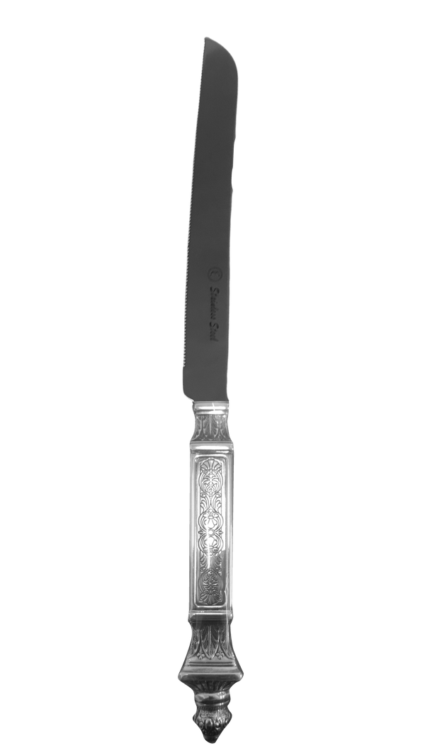 Silver Knife  Serrated Bagetal-0