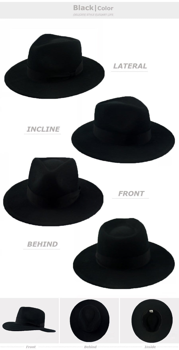 Fedora Hats For Men & Women Winter Wool Felt Hat 