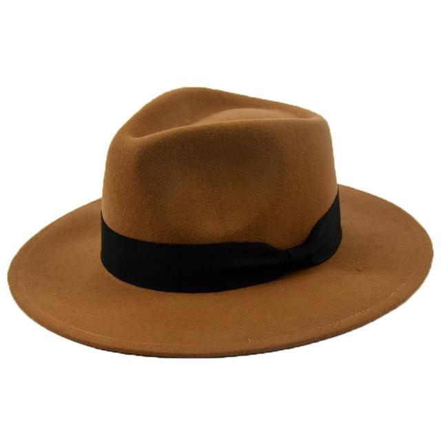 Fedora Hats For Men & Women Winter Wool Felt Hat Brown 1 