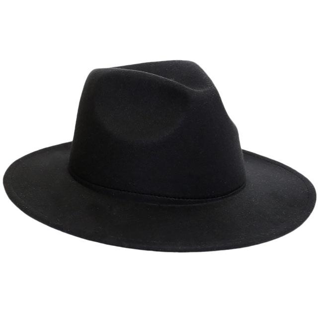 Fedora Wool Hat Classical Wide Brim Felt hats Black United States 