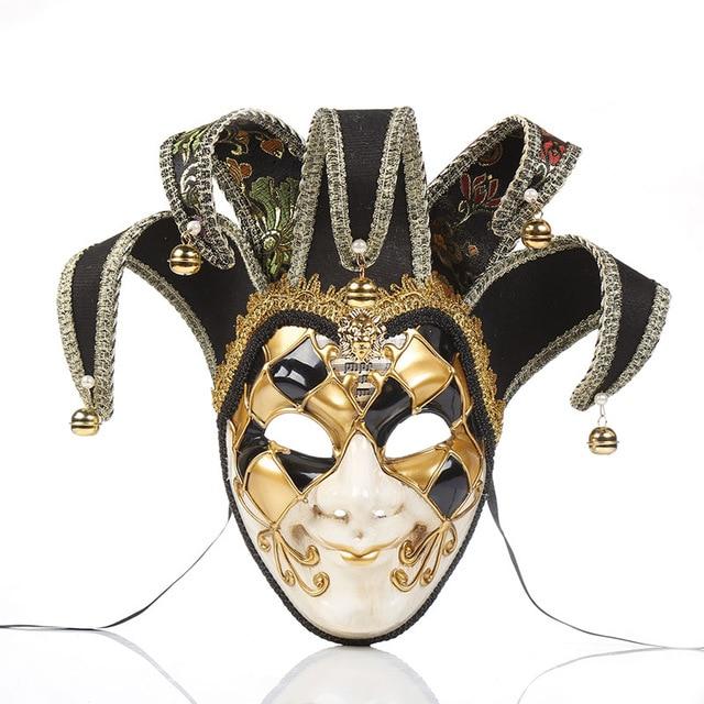 Festive Purim Party Fancy Venice Italy Full Face Mask Black 