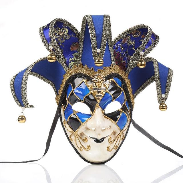 Festive Purim Party Fancy Venice Italy Full Face Mask Blue 