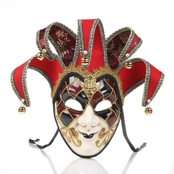 Festive Purim Party Fancy Venice Italy Full Face Mask Red 