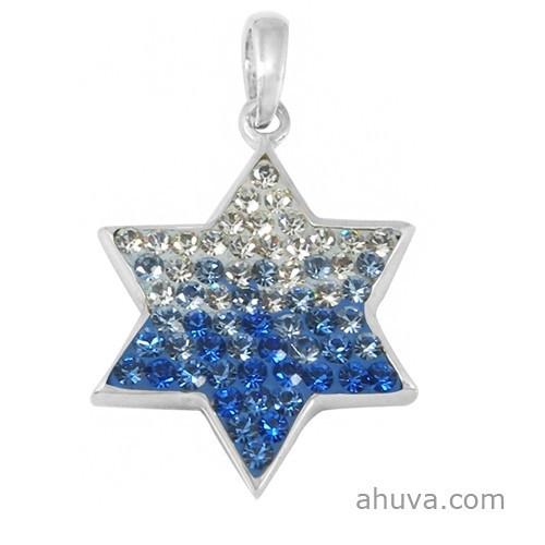 Fiery Jewish Star Of David Pendant 18 inches Chain (45 cm) 