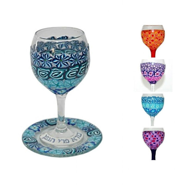 Fimo Design Wine Glass Kiddush Cup None Thanks 