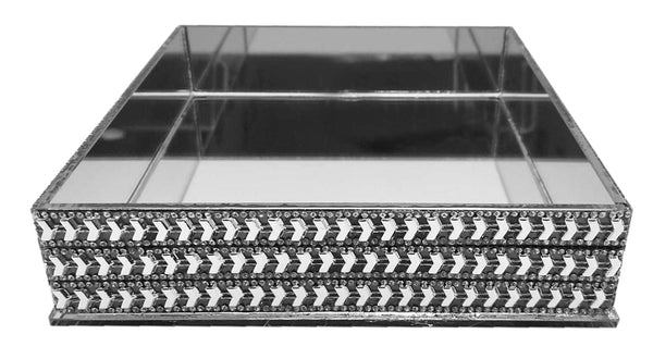 Flat Napkin Holder Mirror with Crystals 7.5" Brilliant Gifts 