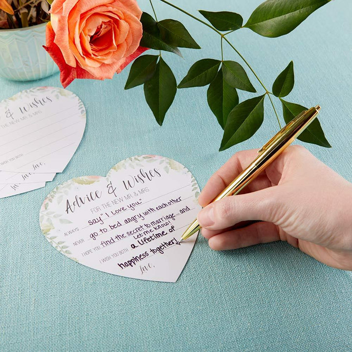 Floral Wedding Advice Card - Heart Shape (Set of 50) Floral Wedding Advice Card - Heart Shape (Set of 50) 