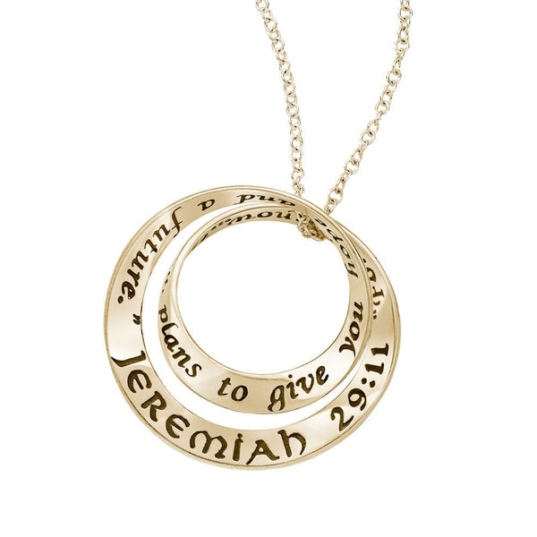 For I know the plans I have for you - Jeremiah 29:11 14K Gold Necklace 