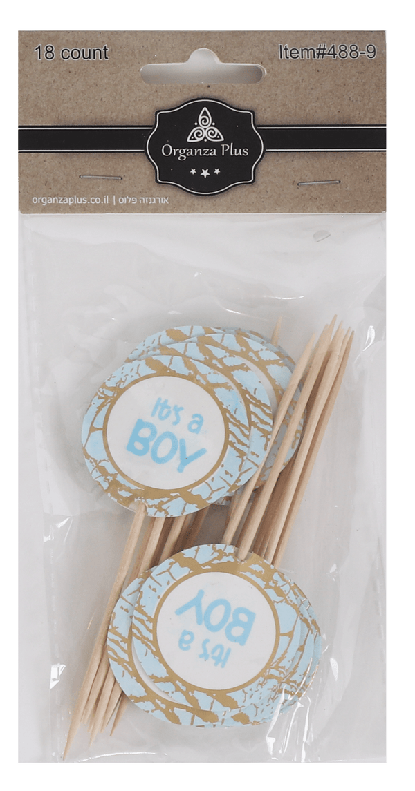 18 Blue Round "Its a Boy" Toothpicks for Cake Decarotion-0