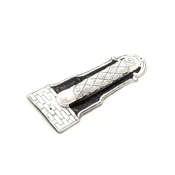Gate Mezuzah with black color Sterling Silver 